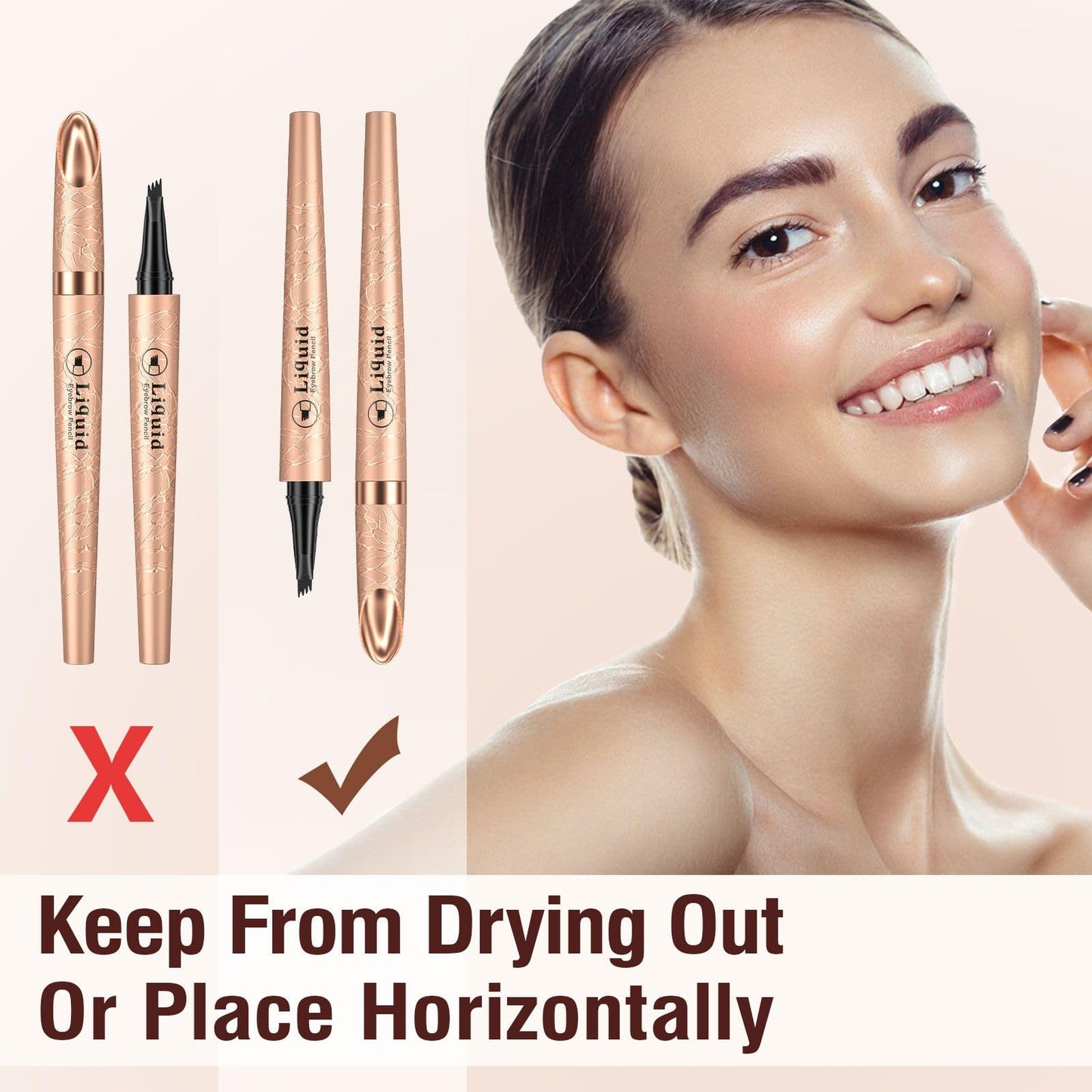 Eyebrow Pen - 4-Fork Tip Lift & Snatch Brow Pencil，Microblading Long-Lasting Waterproof Eye Brow Pen，Natural-Looking Hair-Like Brows，Easy to Use Eyebrow Pencils Makeup for Women (Black)