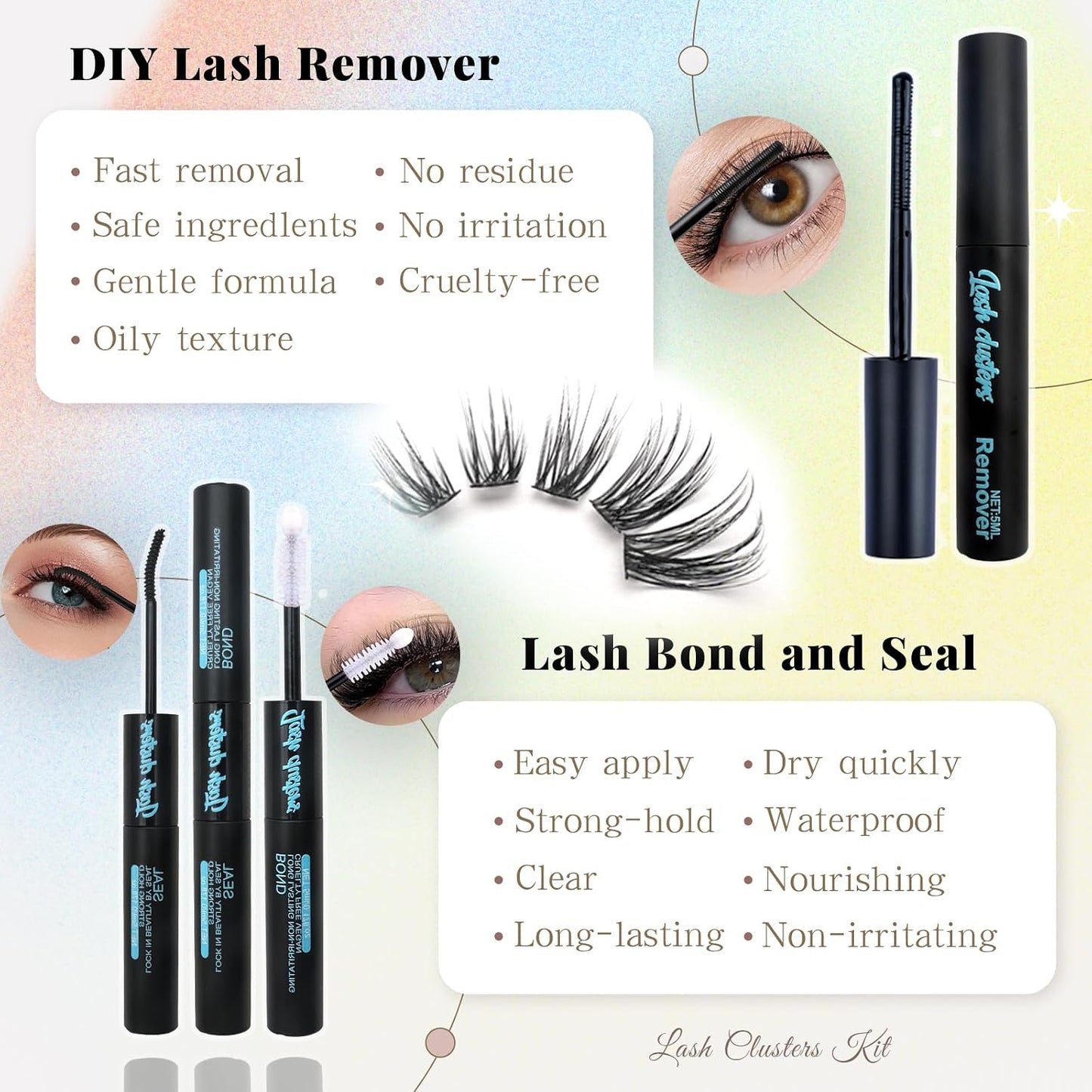 Natural Lash Cluster Eyelash Extensions Kit - 192 Pcs C Curl 10-16mm Fluffy False Lashes | DIY for Beginners