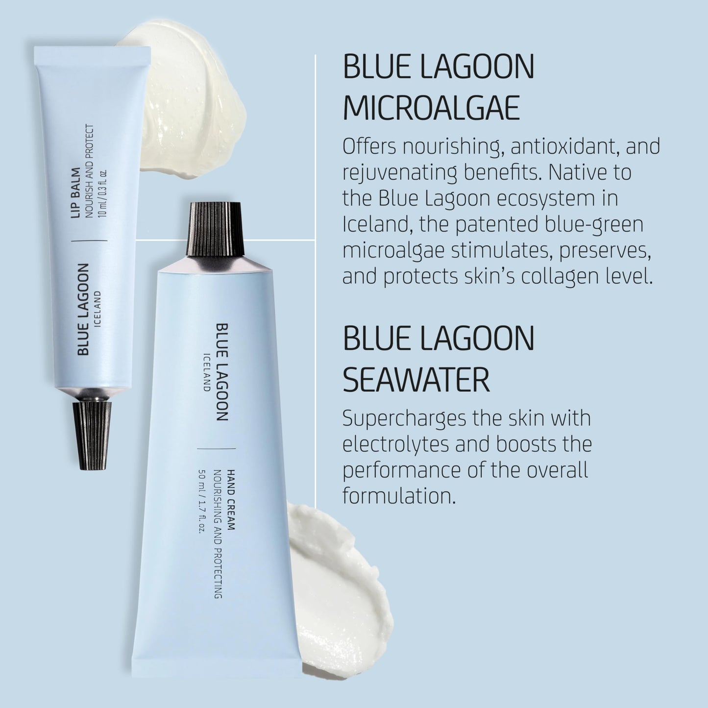Blue Lagoon Skin Science - Hand Cream + Lip Balm Care Set | Sustainable, Bioactive Luxury Skincare