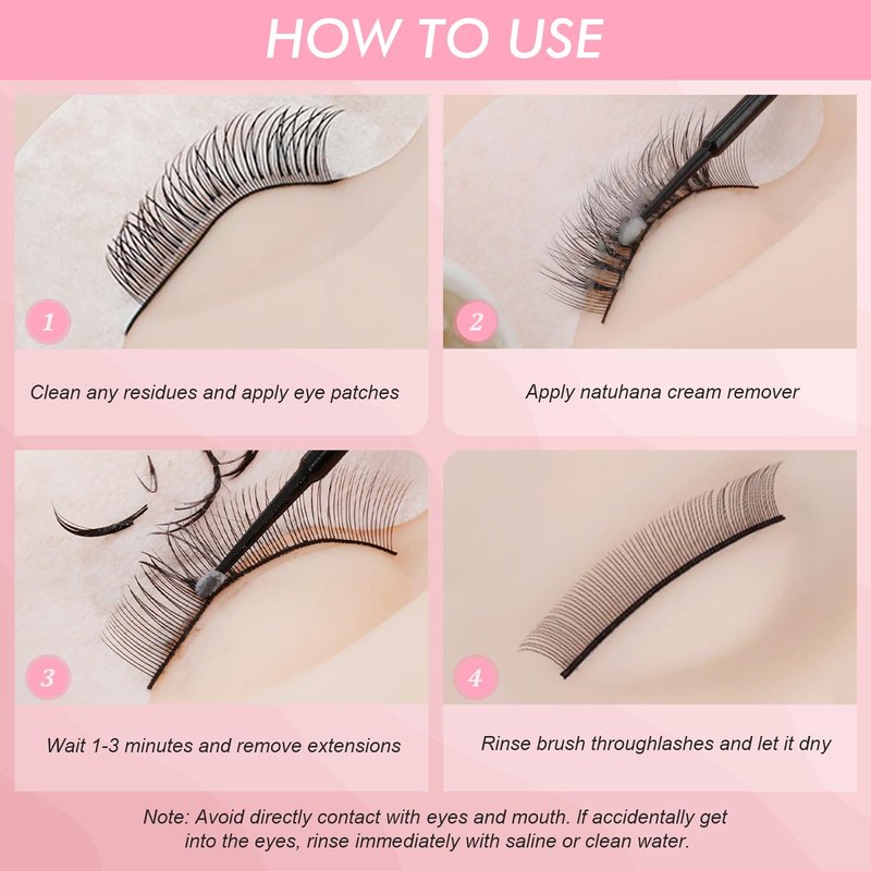 NATUHANA Cream Lash Remover for Eyelash Extensions Dissolves Powerful for Lashes Glue Remover Low Irritation for Sensitive Skin 10g