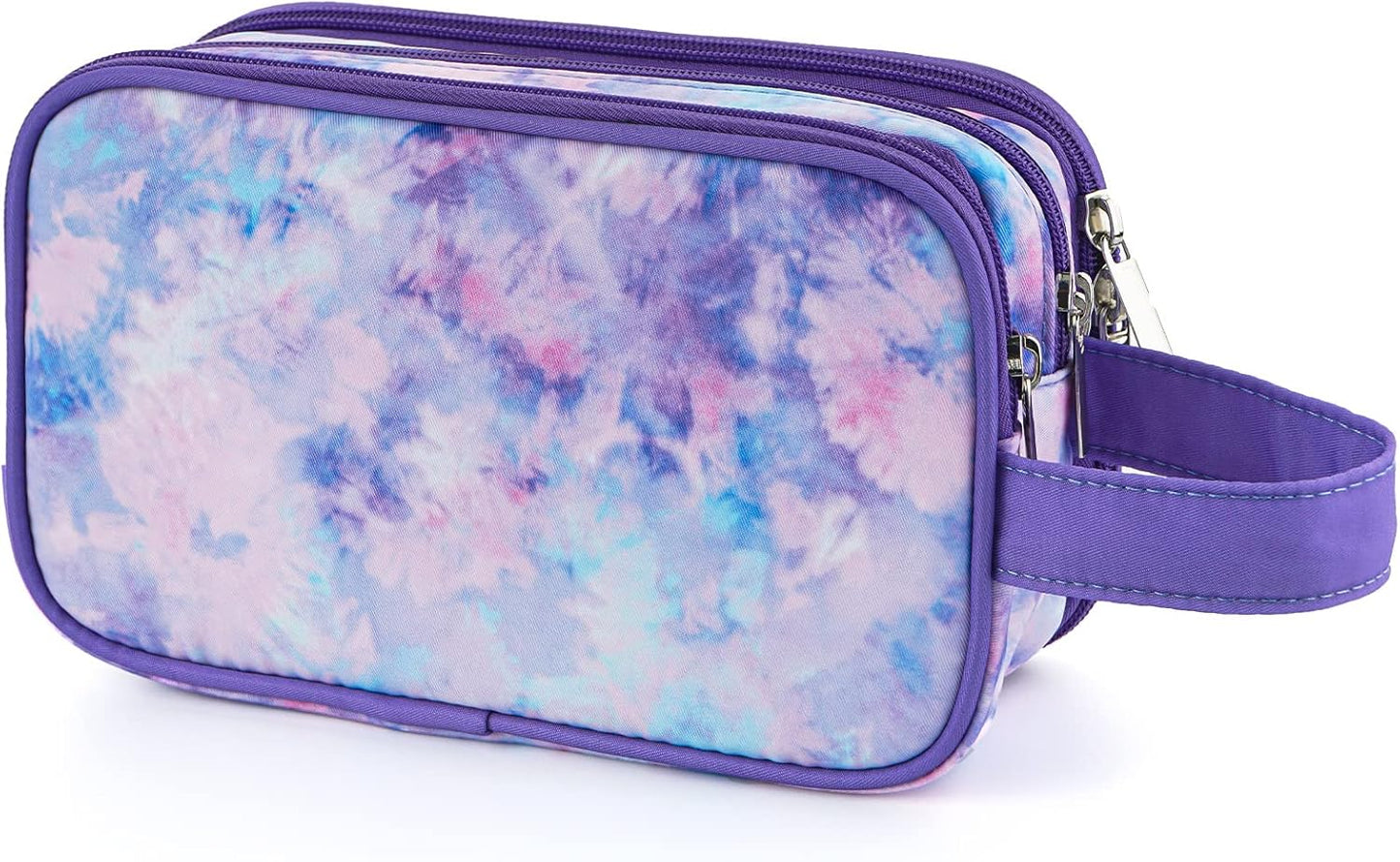 Kids Toiletry Bag - Waterproof Mermaid Scales Travel Cosmetic Bag for Girls | Hanging Wash Bag