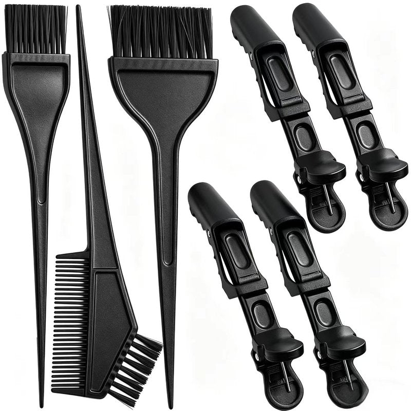 Borogo 12Pcs Professional Salon Hair Coloring Dyeing Kit, Hair Bleach Dit Hair Coloring Products with Hair Dye Brush, Hair Color Bowl, Hair Clips
