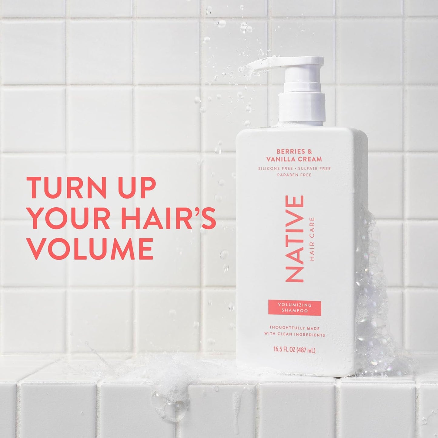 Native Volumizing Shampoo - Berries & Vanilla Cream | 16.5 fl Oz for Full-Bodied Hair