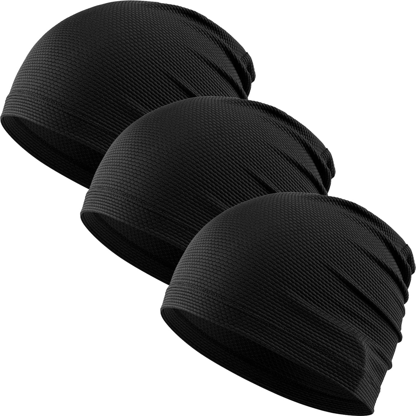 WTACTFUL 3-Pack Cooling Skull Caps - Breathable 3D Mesh Running Hats for Men & Women | Summer & Winter Use