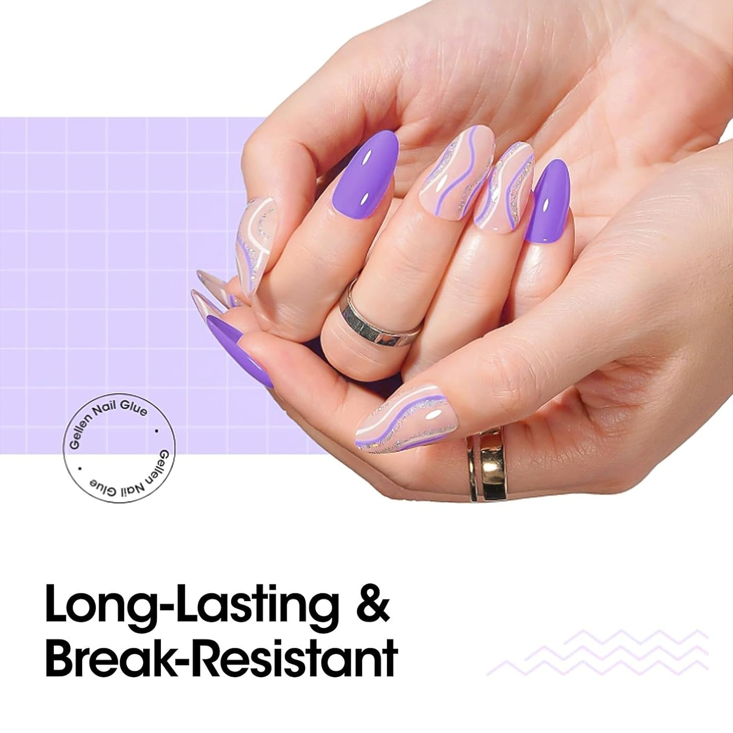 Gellen 4 in 1 Nail Glue - 18ML Long-Lasting Gel for Soft Nail Tips & Clear Press-On Nails | Easy Application