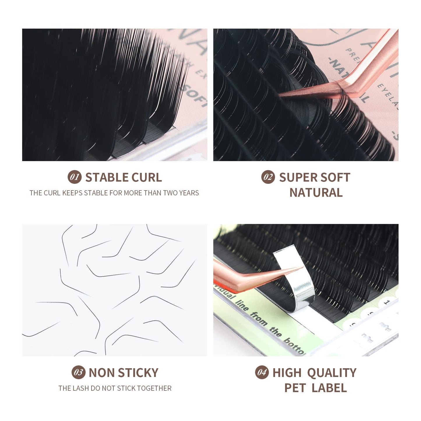 ANNAFRIS L/L+/LC/LD/LU(M) Curl Individual Eyelash Extension Natural Synthetic Mink Matte Black False Lashes Extension Faux Cils Maquillage