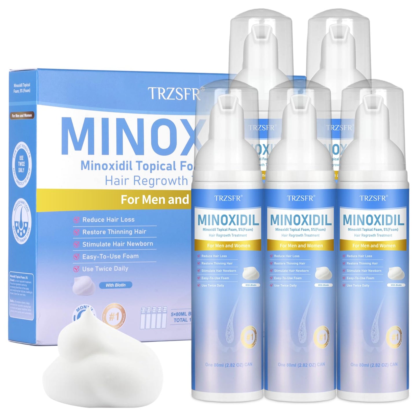 Trzsfr 5% Minoxidil Foam for Men & Women