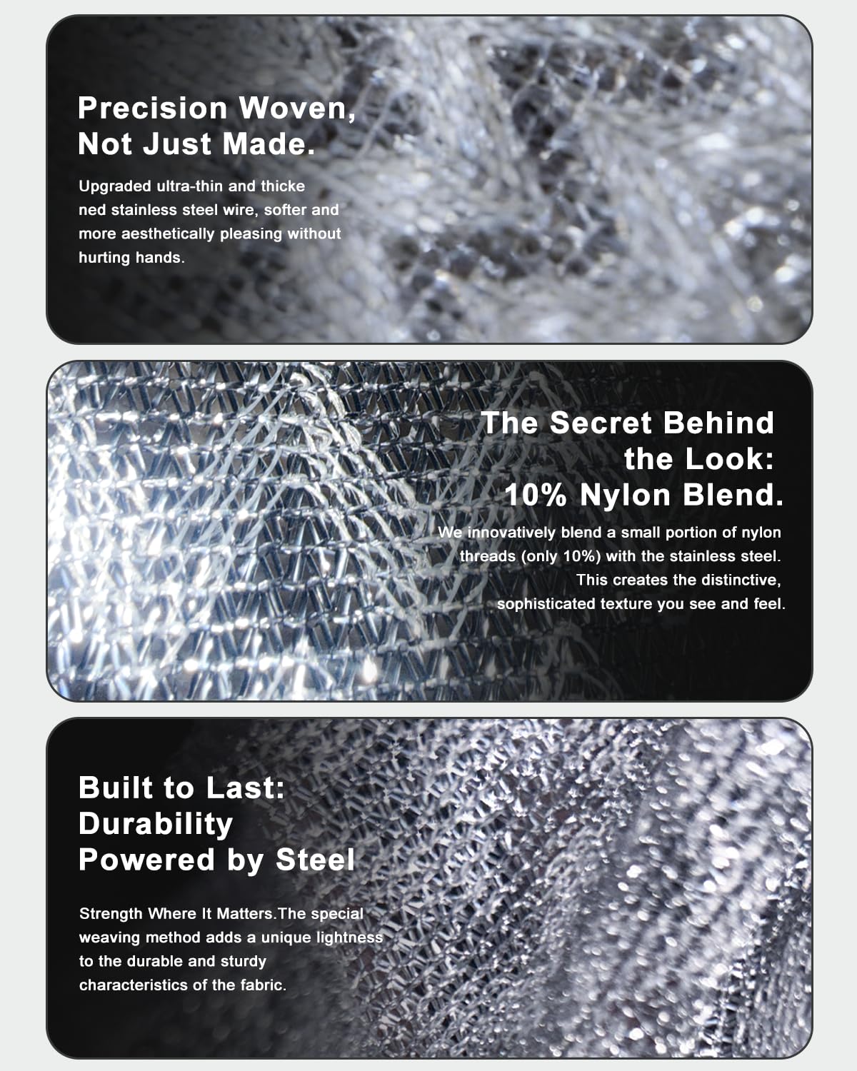 7 Pack Metal Dish Cloth, Non Scratch & Odor Steel Wool Scrubber | Reusable & Multipurpose Wire Dishwashing Rag for Wet & Dry Cleaning | Safe for Dishes, Sinks, Stove Tops & Nonstick Cookware