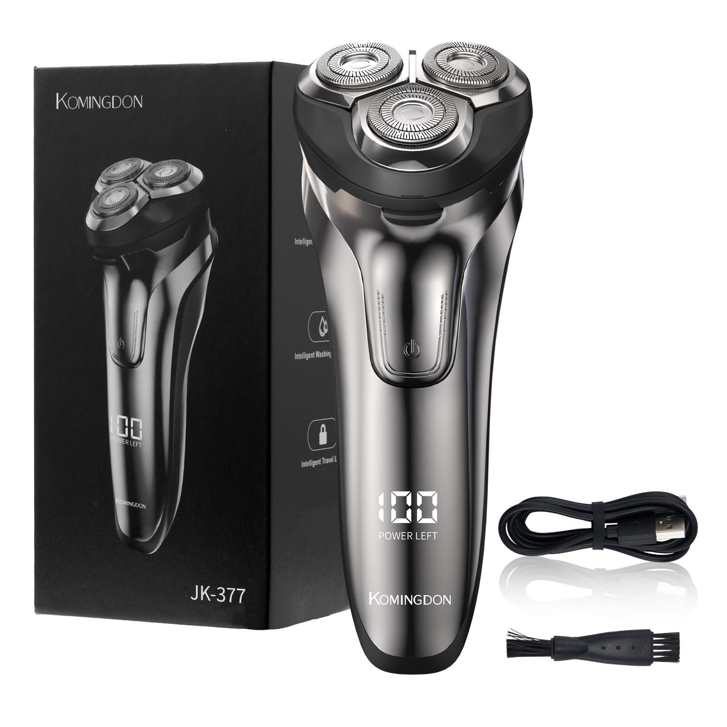 Electric Razor for Men with Pop-Up Trimmer, Rechargeable Cordless Electric Shaver, IPX6 Waterproof Wet Dry, USB-C Fast Charging
