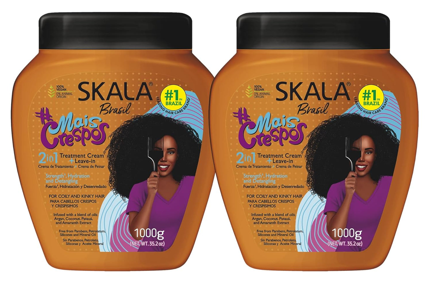 SKALA 2-in-1 Treatment Cream & Leave-In Conditioner - Strengthens, Detangles & Hydrates Coily/Kinky Hair | 35.2 oz