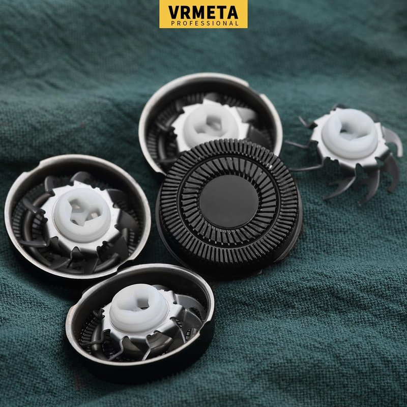 VRMETA 4 PCS Shaver Head Replacement Blades for Skull Pitbull Carver PRO 4 Electric Razor Replacement heads (Black)
