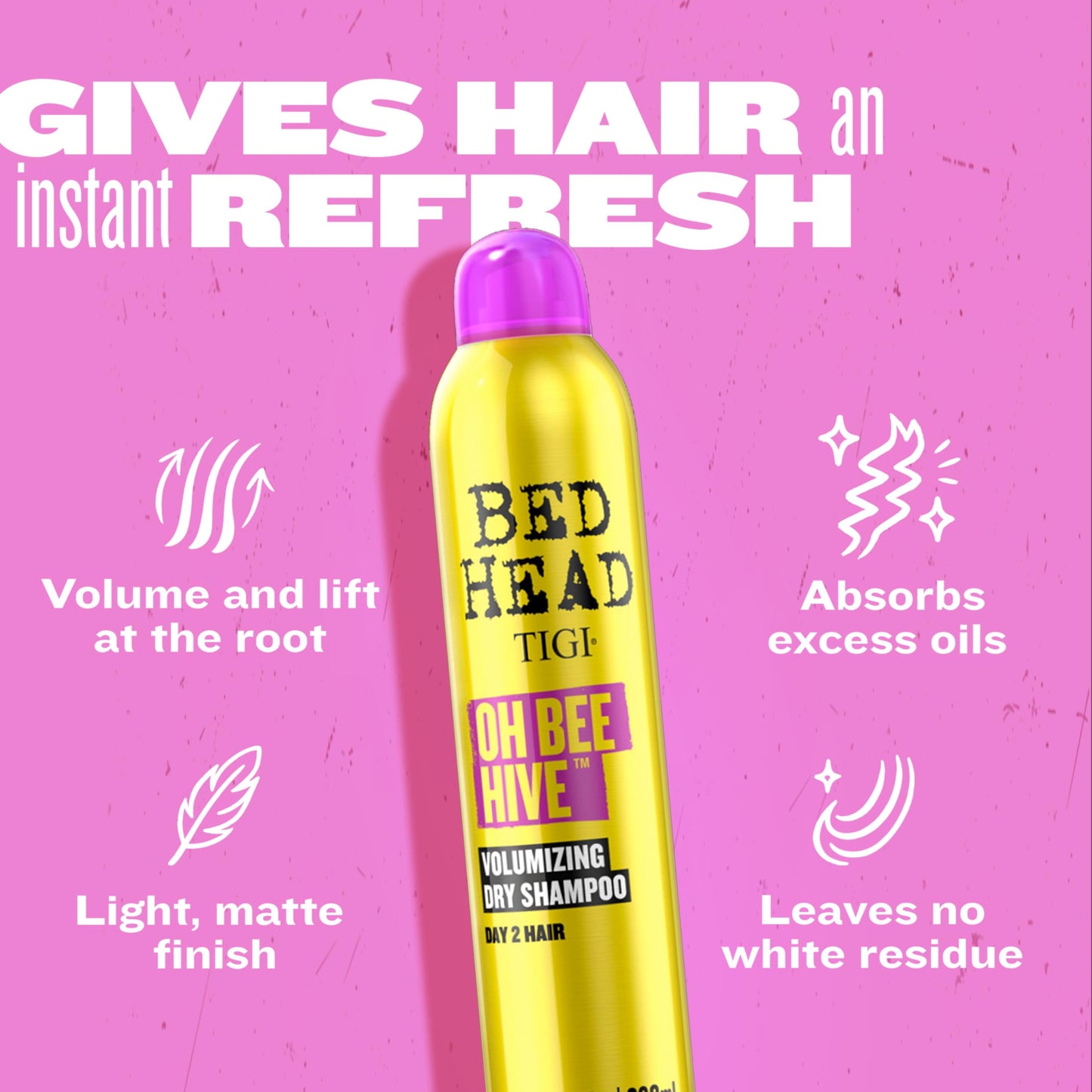Bed Head by TIGI Oh Bee Hive volumizing Dry Shampoo for Day 2 Hair 6 oz