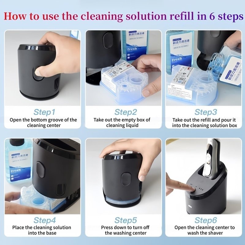 300ml Razor Cleaning Liquid. Compatible For Braun Shaver 170ml Clean & Renew Refill Cartridges CCR(2 PCS)