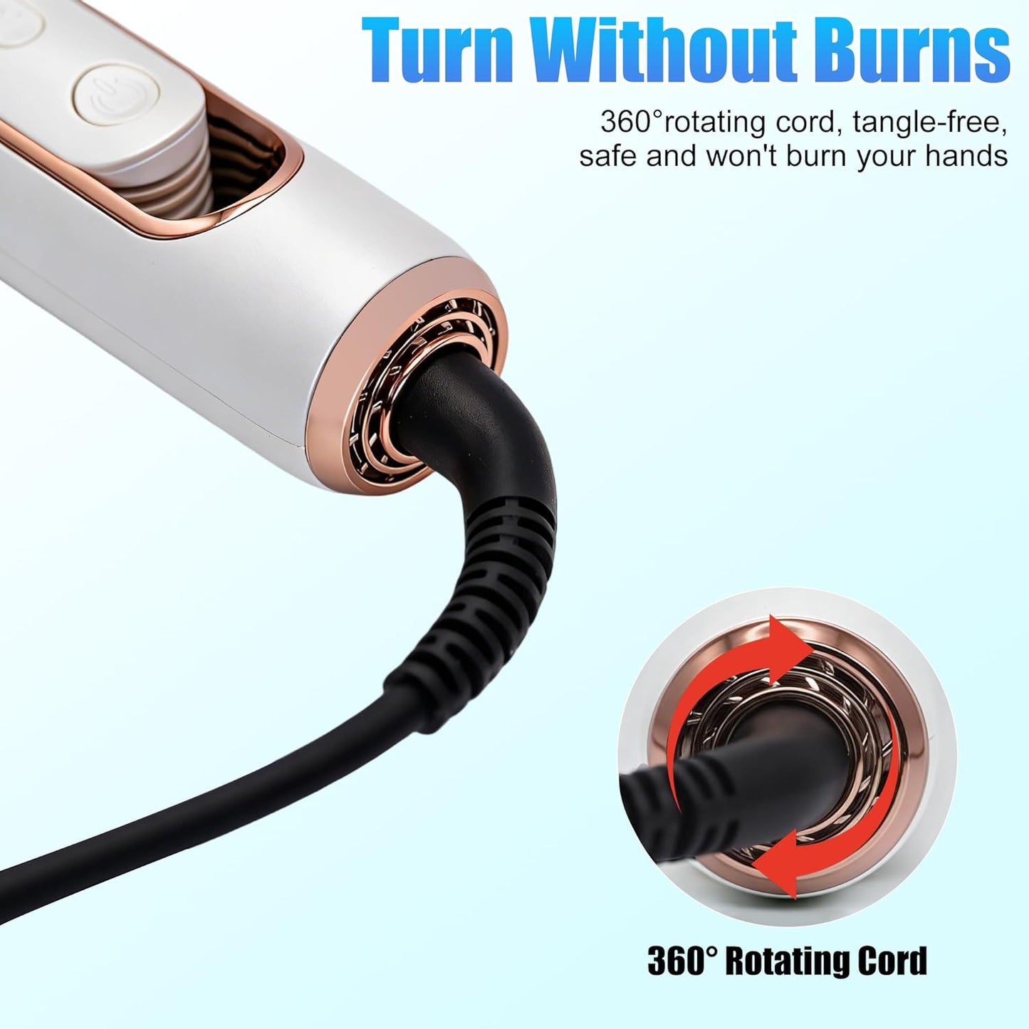 2-in-1 Curling Iron & Straightener - Ceramic Negative Ion Styler with 360° Airflow | 5 Temp Settings, Dual Voltage