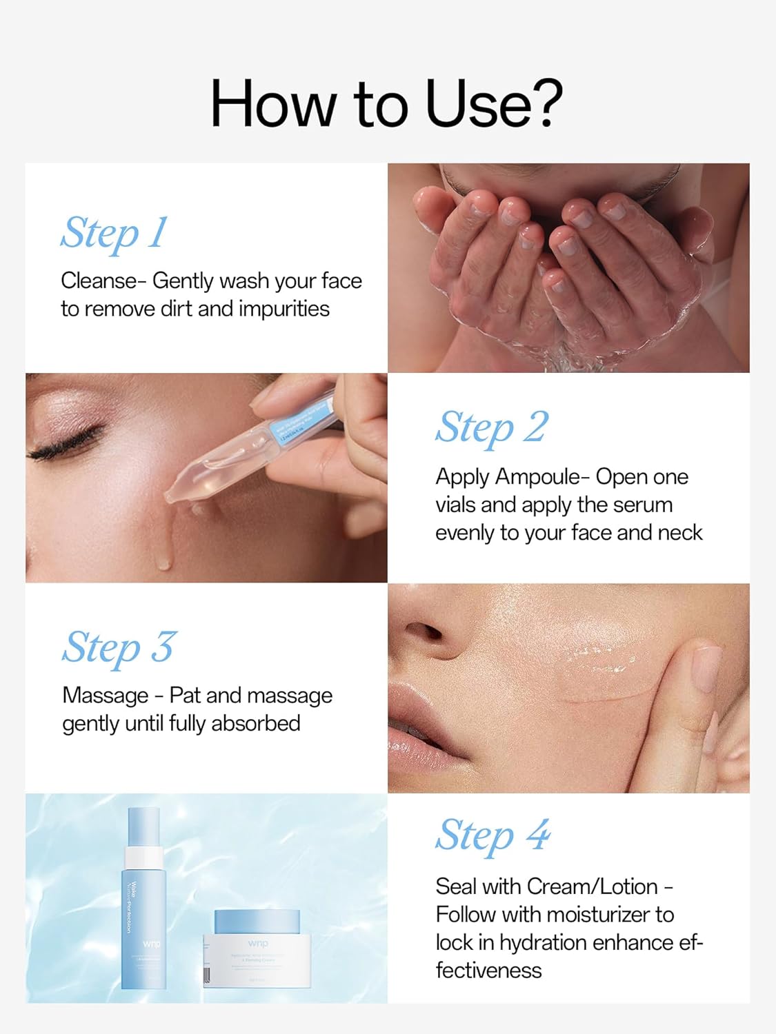 Hyaluronic Acid Serum 3% for Face - 4D Multi-Layer Hydration | Ultra Hydrating Anti-Aging Moisturizer | 30 Single-Use Vials