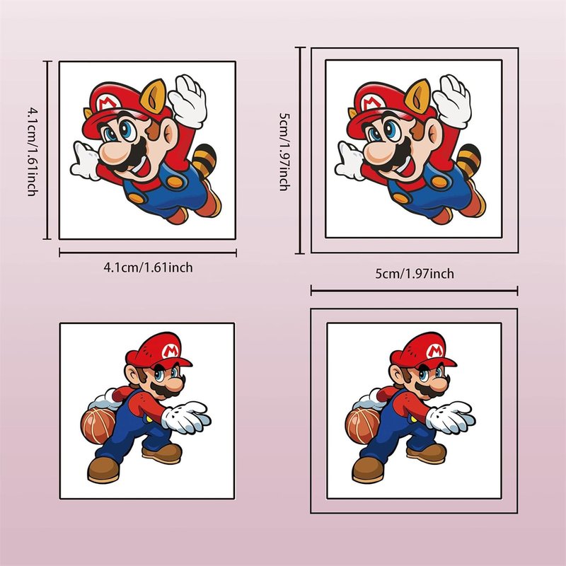 Super Mario Temporary Tattoos - 40PCS Cartoon Party Supplies | Fun Birthday Decorations for Teens