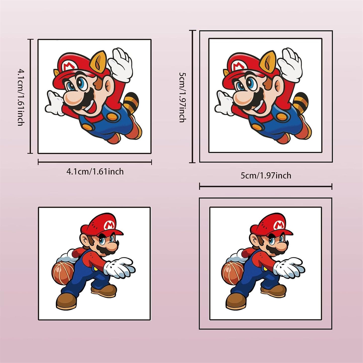 Super Mario Temporary Tattoos - 40PCS Cartoon Party Supplies for Kids | Fun Birthday Decorations & Favors