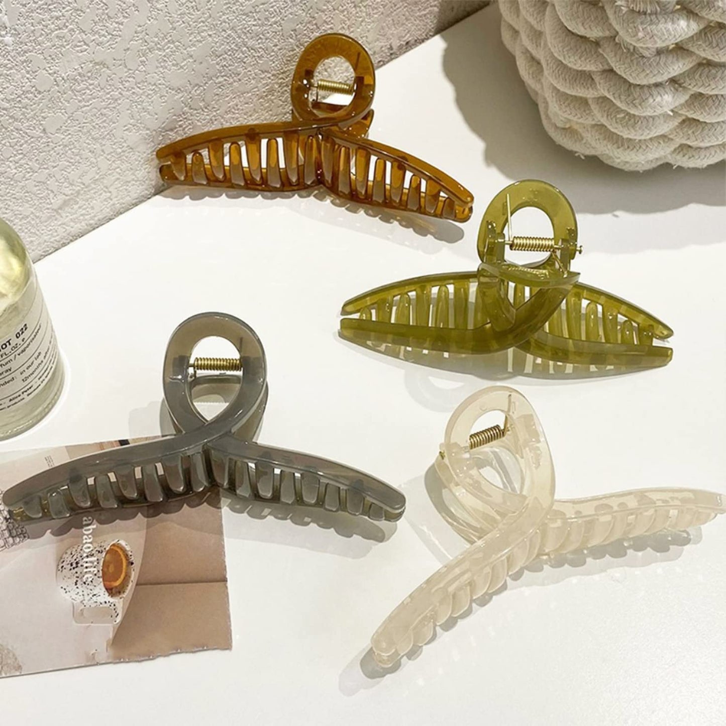 Big Hair Claw Clips - 5.1-Inch Jelly Clips for Long, Thick Hair | Set of 4