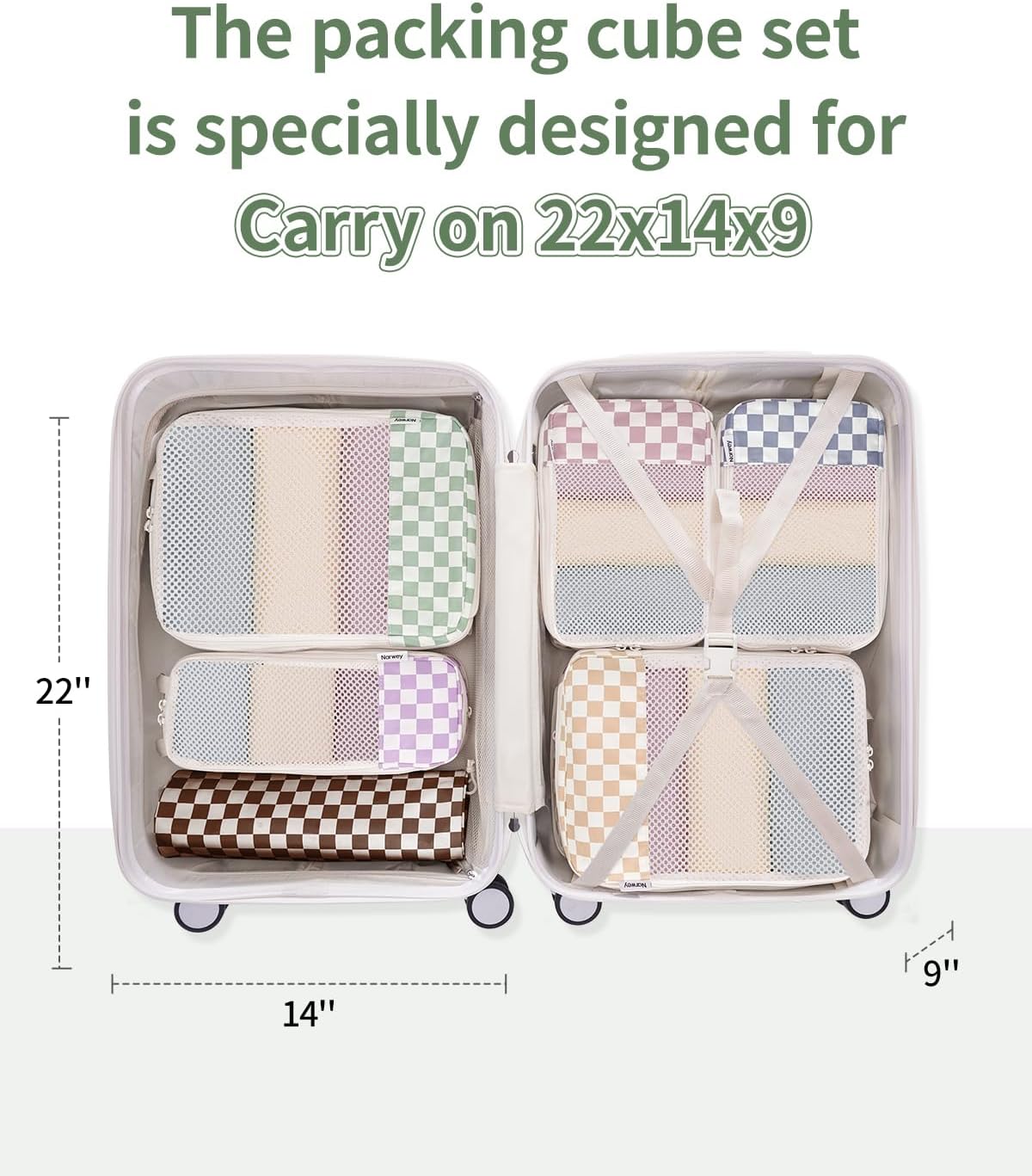 Compression Packing Cubes for Travel - 6 Set Durable Luggage Organizer Bags | Ideal for Carry-On Suitcase