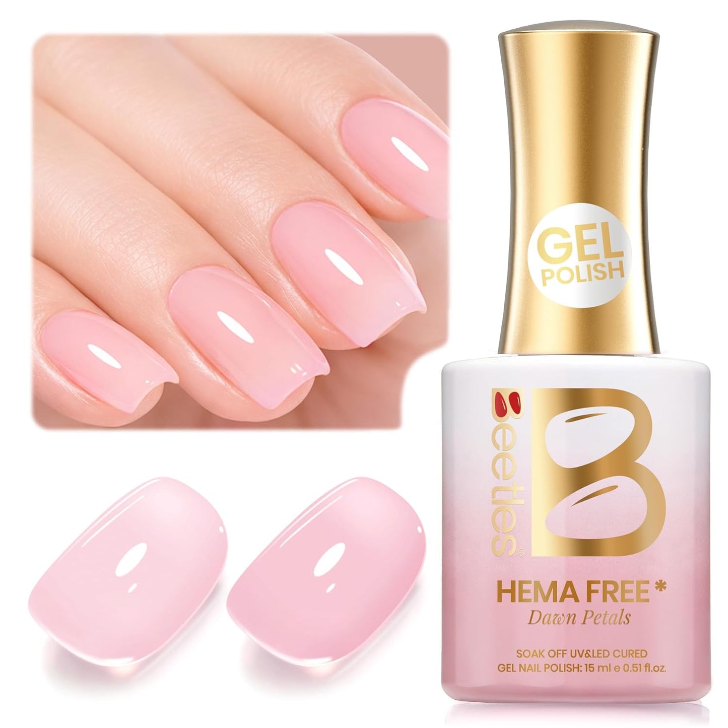 Beetles Purple Gel Polish - Lilac Light Purple Nail Color | 15ml Soak Off UV LED Gel for Summer Manicure