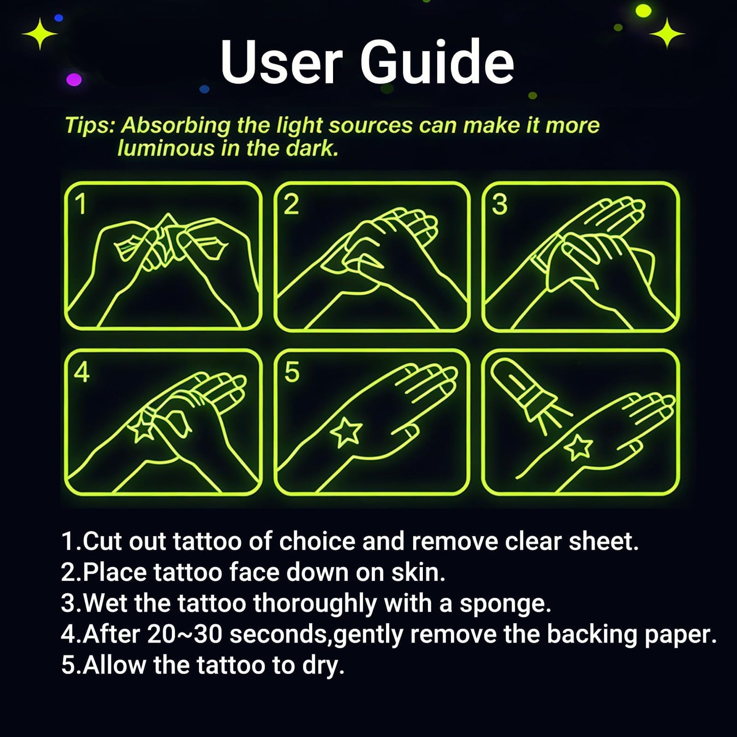 10 Sheets Soccer Ball Pre-Cut Luminous Glow in the Dark Temporary Tattoos for Birthday Party Decorations Favors Supplies Decor Europa Sports Tattoo Stickers Gifts Class School Game Events