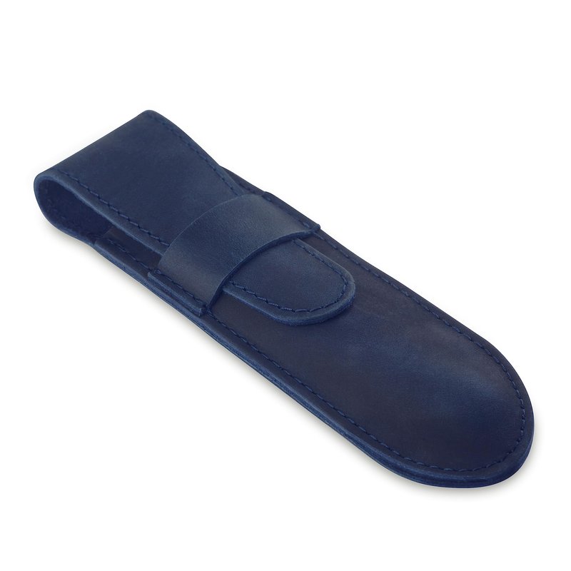Straight Razor Case, Genuine Cowhide Leather Straight Razor Cover, Barber Straight Razor Holder, Travel Razor Case (Blue)