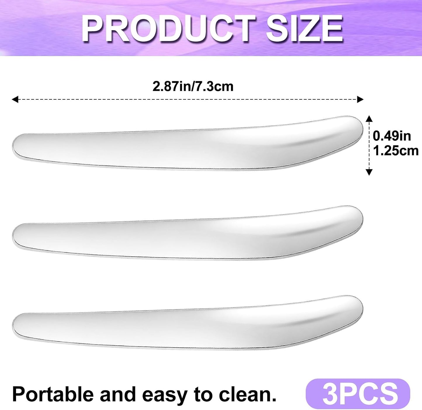 Pndeyo Mini Stainless Steel Makeup Spatula Set - 3 Reusable Cream Applicators for Skincare | 2.87x0.49in Silver Tools