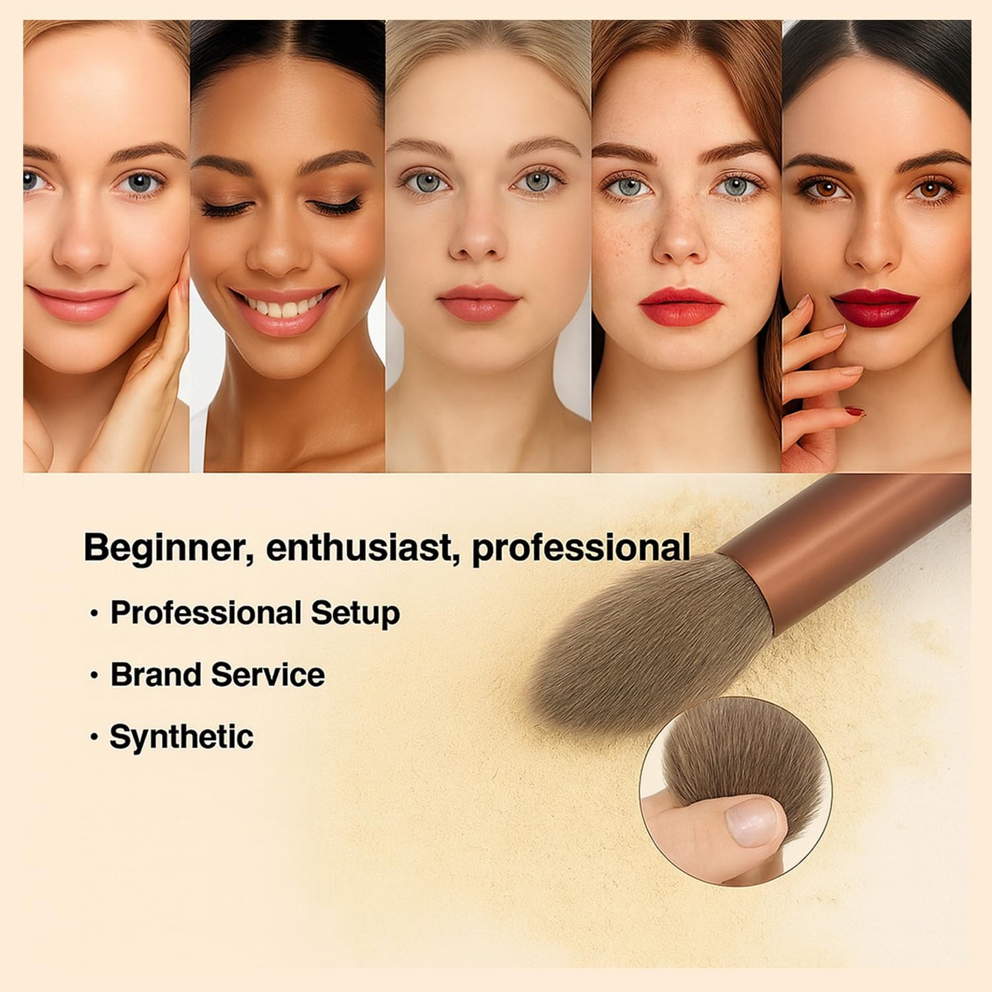 Professional 13 PCS Makeup Brush Set - Hypoallergenic Soft Synthetic Bristles for All Skin Types | Full Face & Eyes