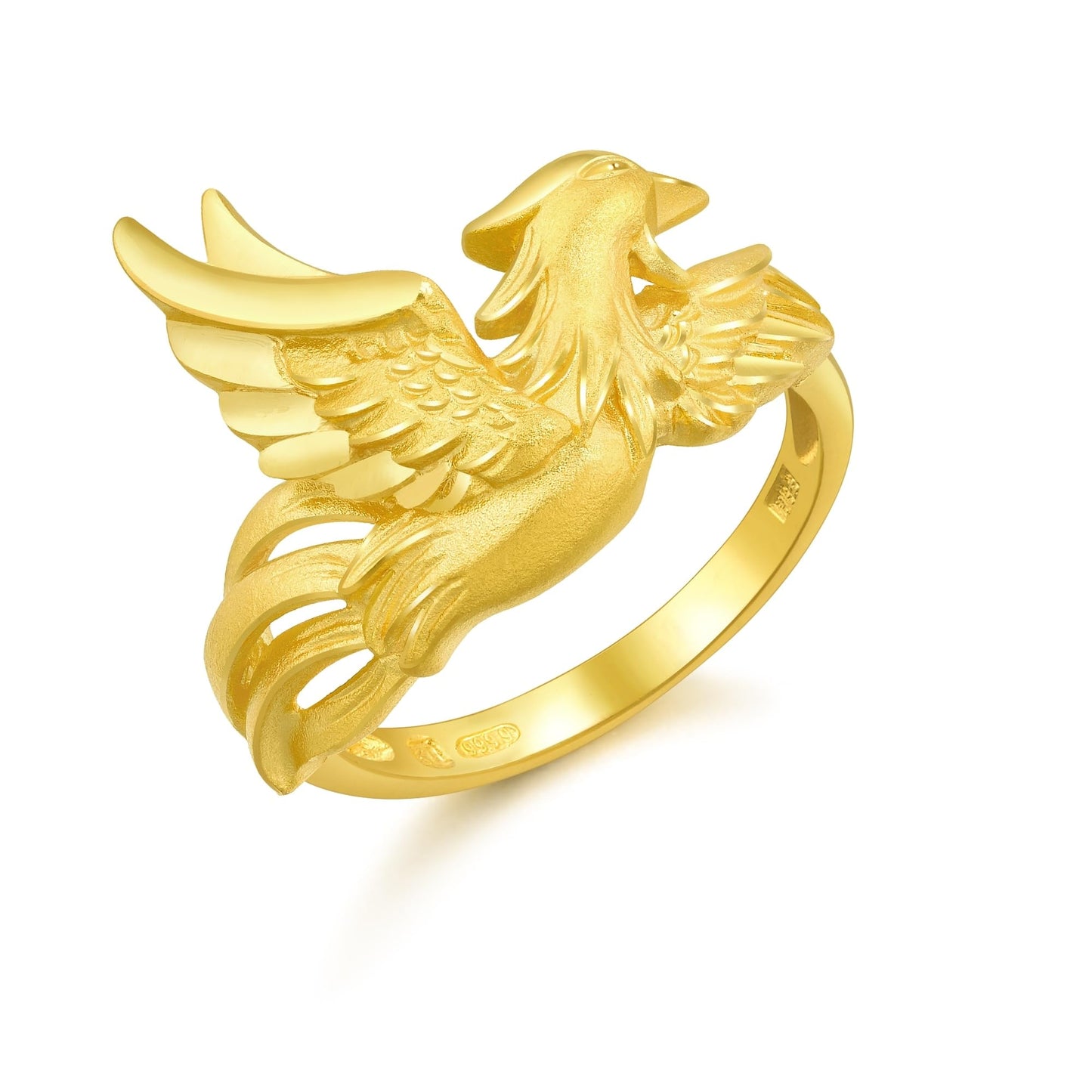CHOW SANG SANG 999.9 24K Pure Gold Chinese Wedding Collection Phoenix AdjustableRing for Women 86366R Price-by-Weight 5.61g Gold [Size Adjustable]