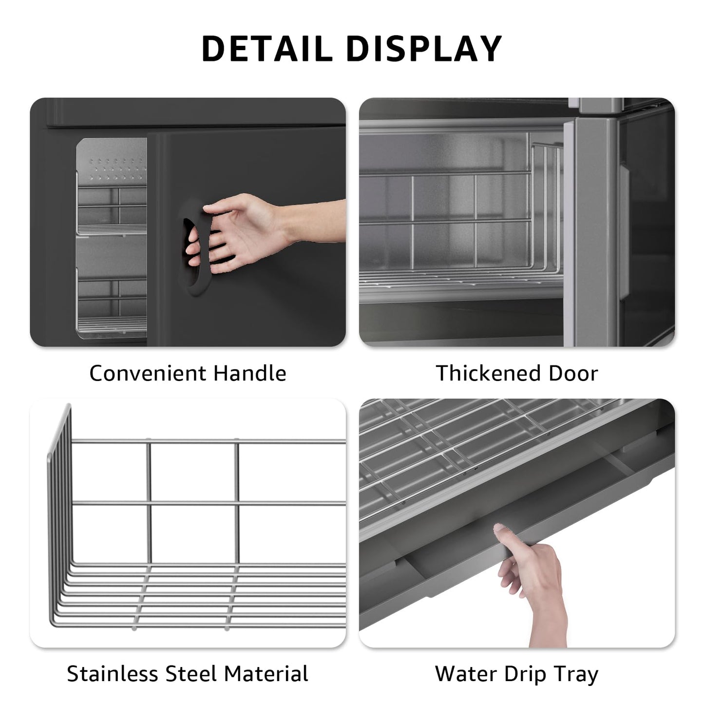 TABU 32L Hot Towel Warmer, Large Towel Heater Cabinet, Black