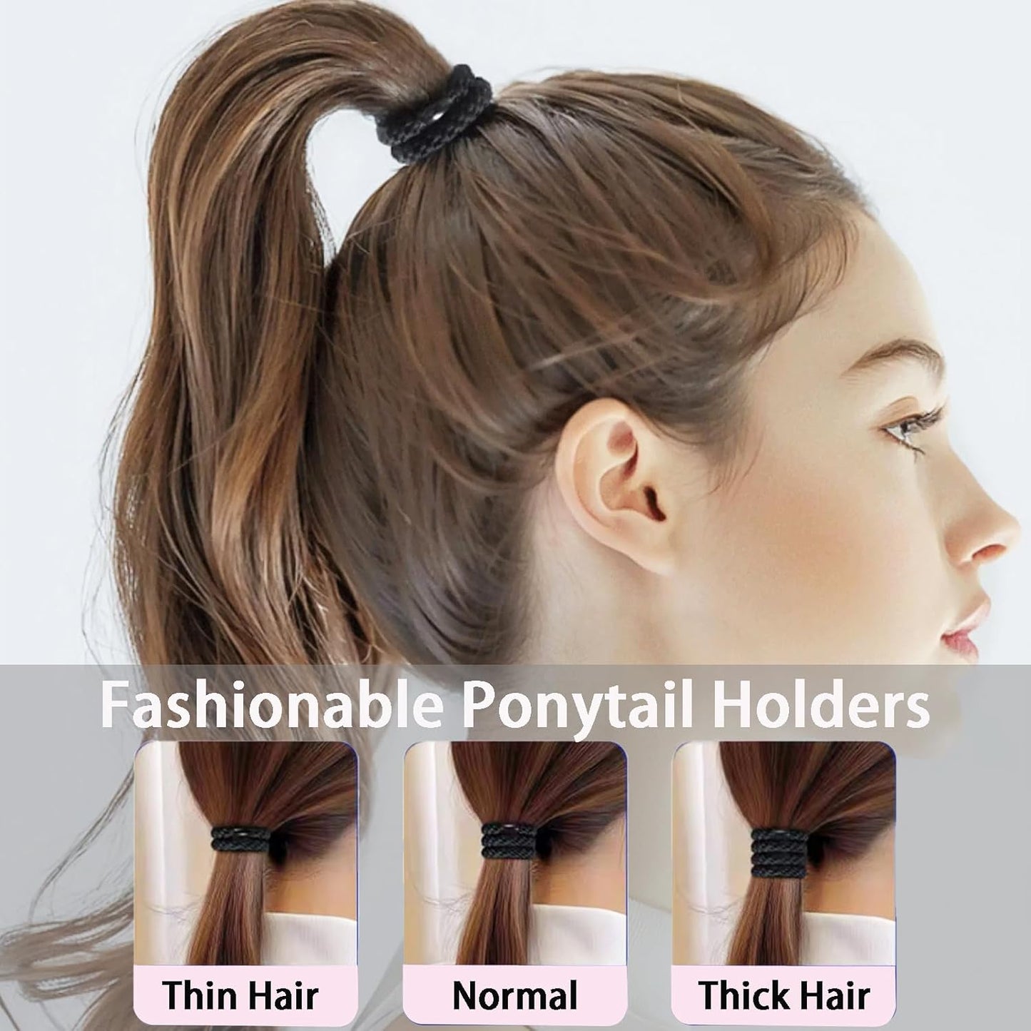 Braided Hair Ties for Women & Girls - 15 PCS High Elastic Ponytail Holders | No Damage, Neutral Color