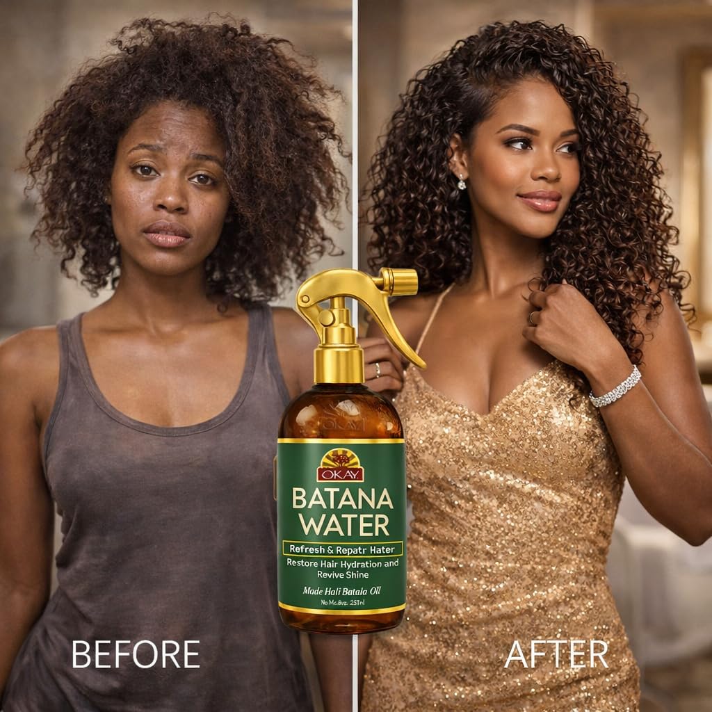 Batana Hair Water Spray - Hydrating Curl Refresher & Moisturizing Mist with Batana Oil | 8 oz, Anti-Frizz for Curly & Wavy Hair