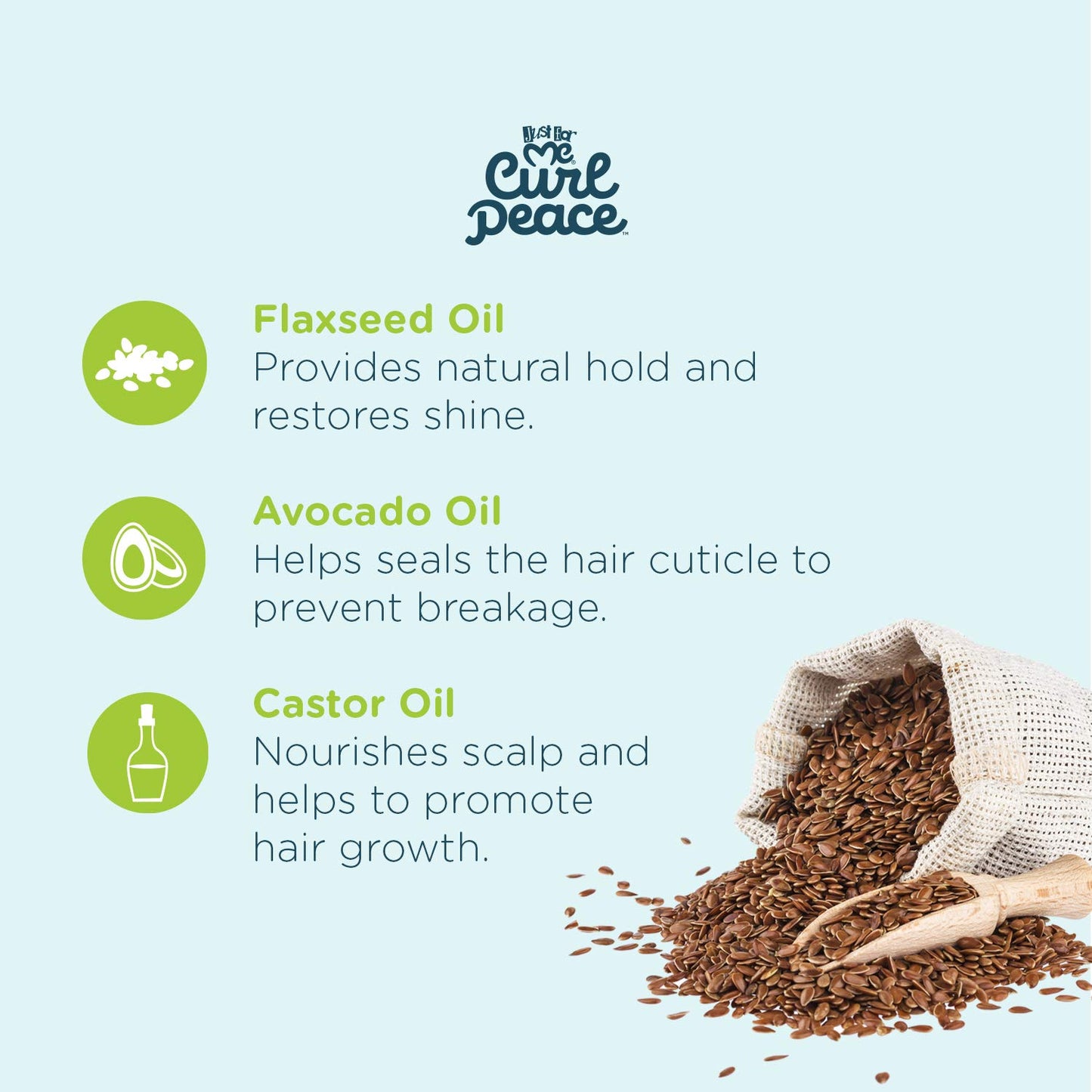 Just For Me Curl Peace Braiding & Twisting Grip Glaze - Holds & Reduces Frizz, Contains Flaxseed, Avocado Oil & Black Castor Oil, Nourishes & Strengthens Hair 5.5 oz