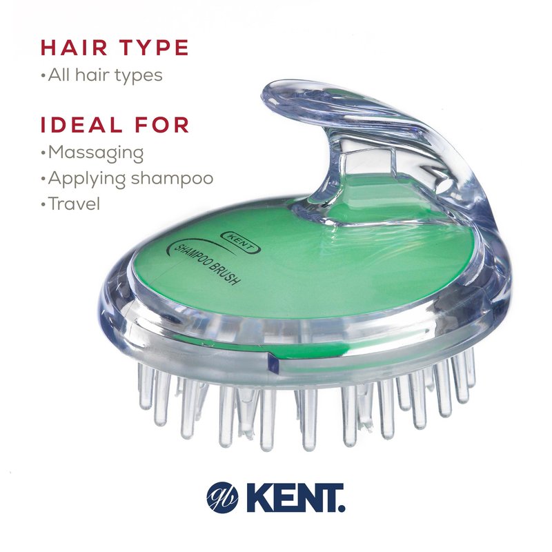 KENT SH1 MNT Scalp Scrubber Hair Brush and Scalp Exfoliator Brush for Distributing Shampoo and Conditioner, Shower Scalp Massage Tool and Hair Growth Brush Shower Brush with 42 Soft Rubber Bristles