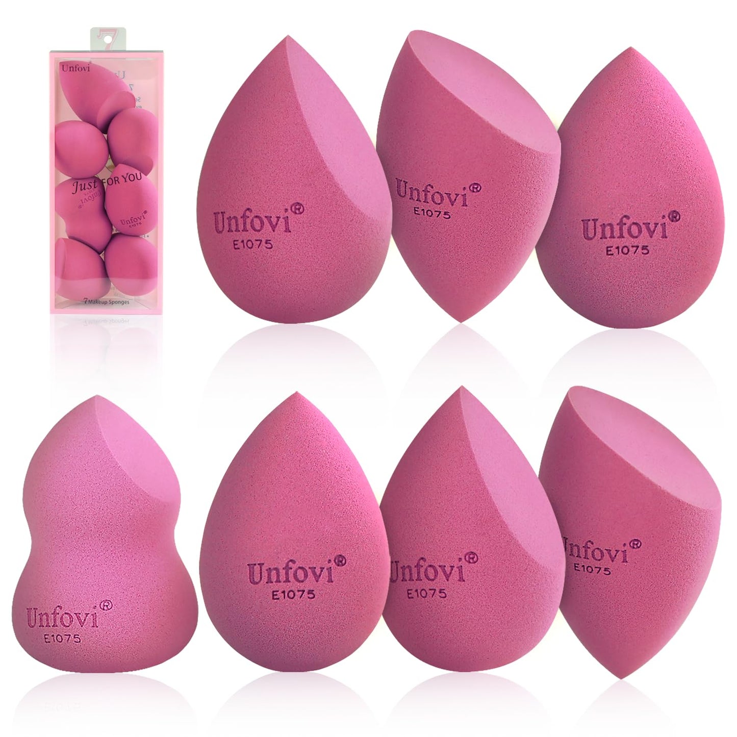 Makeup Sponges Set - 7-Pack Latex-Free Reusable Blenders for Foundation & Concealer | Soft Multi-Color Beauty Tools