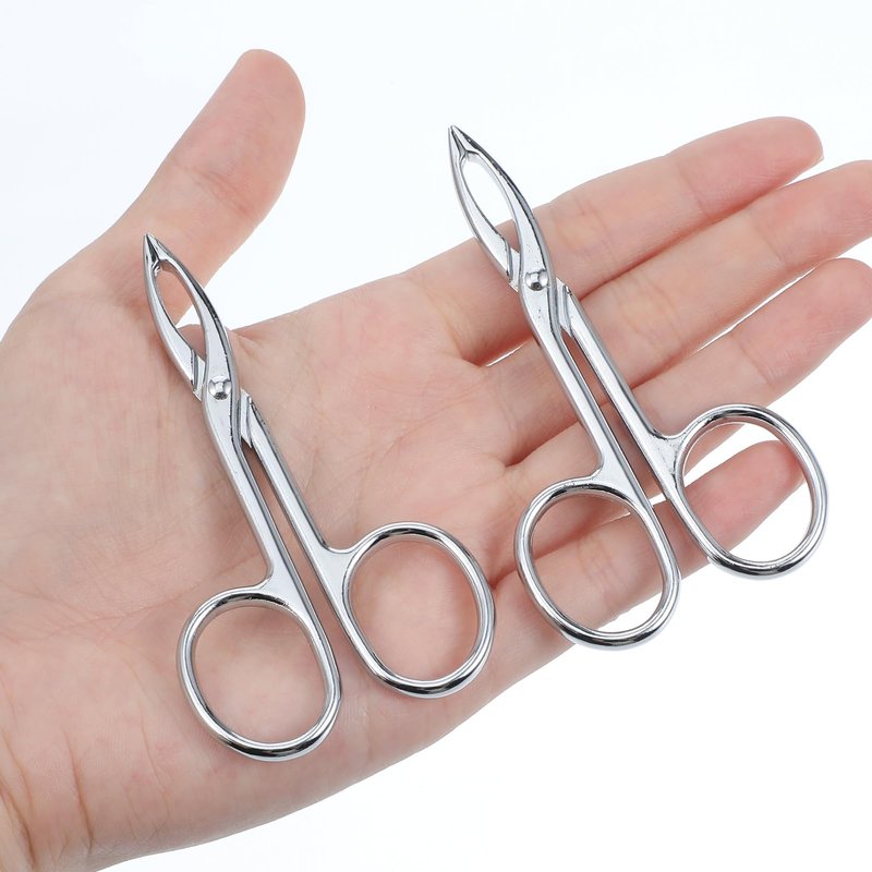 Tweezers With Handles 2 Pcs Tweezers For Women Facial Hair Stainless Steel Scissor Handle Eyebrow Tweezers Flat Straight Tip Hair Plucker For Wig Plucking Plucker Facial Care (Silver)