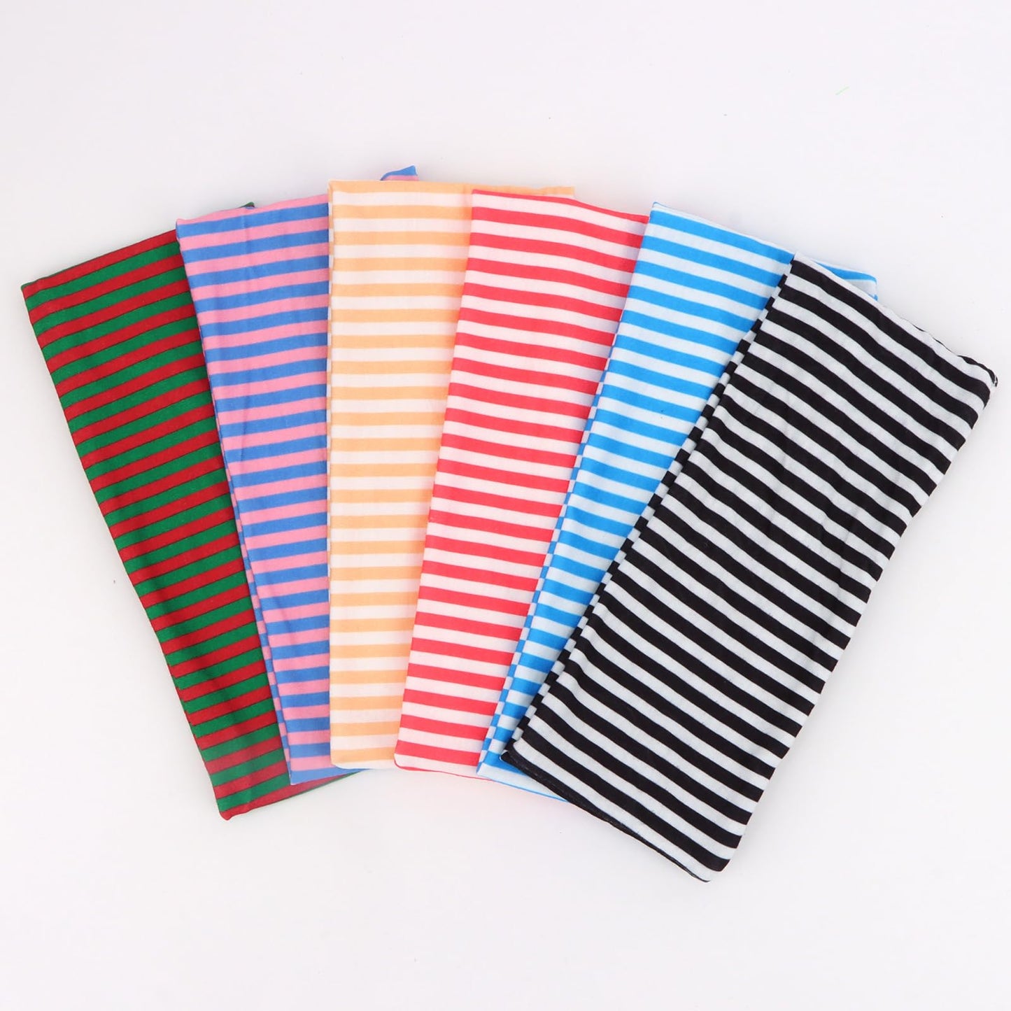 GAFATORY 6pcs Striped Headbands Stretchy Wide Headbands Non Slip Thick Hair Wraps Elastic Hair Bands Fabric Head bands for Yoga Workout Leisure