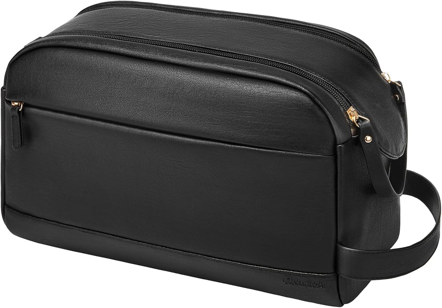 Toiletry Bag for Men - Water Resistant PU Leather Travel Organizer | Dark Brown