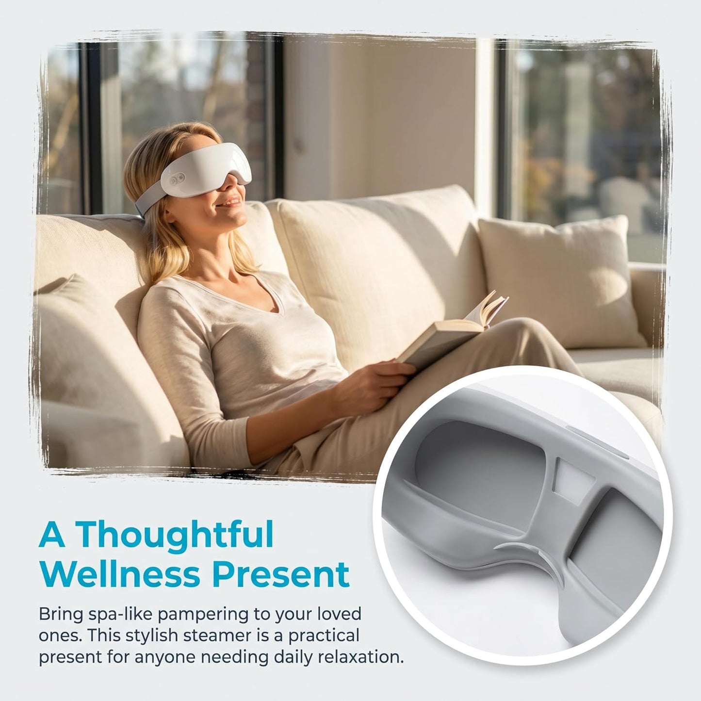 Eyes Steamer for Dry Eyes - Warm Heated Eye Mask with Adjustable Moist Heat | Perfect for Screen Time & Relaxation