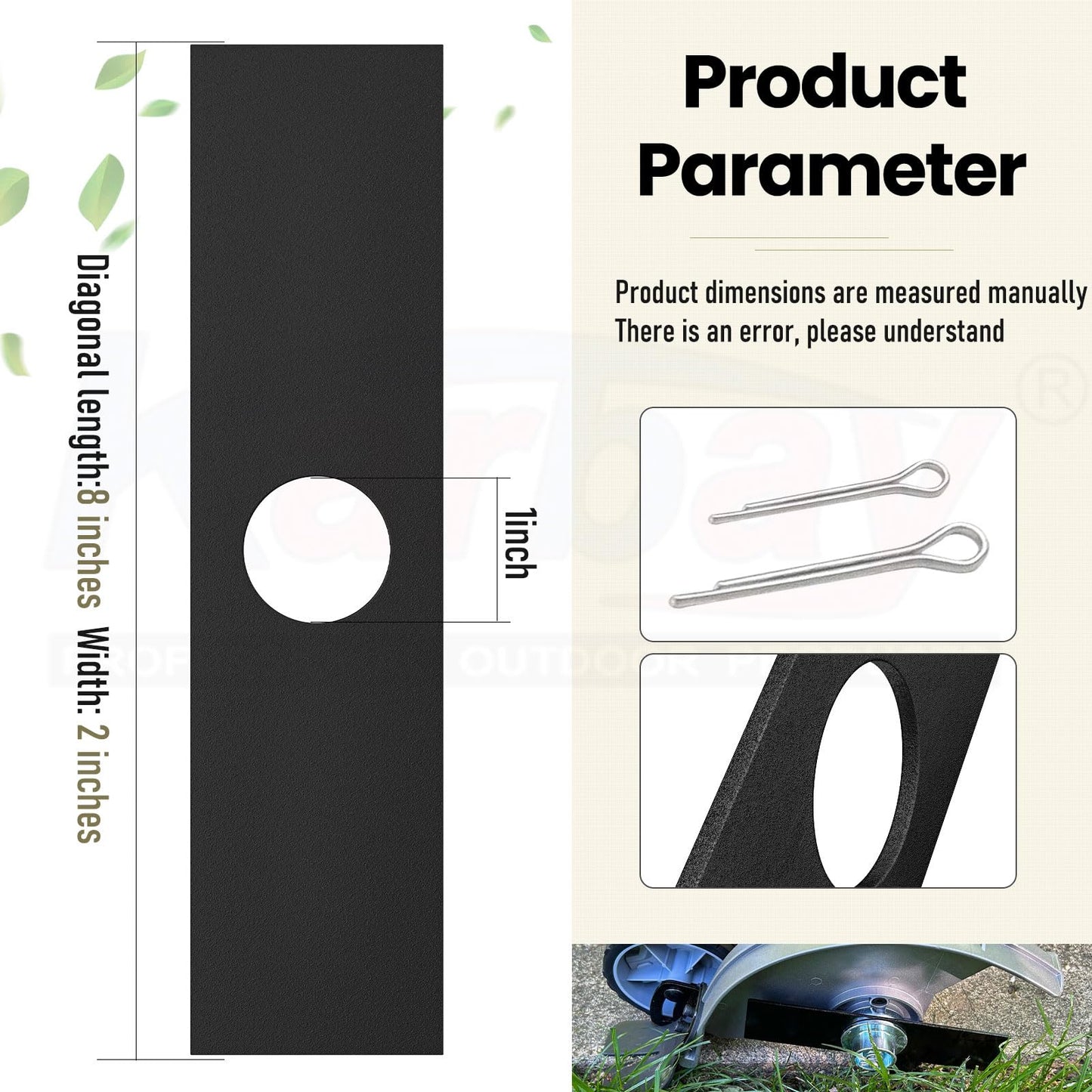 Karbay 5 Pack 613223 Edger Blades Compatible with Ryobi, Echo, Stihl, Maruyama, Green Machine Edger, Replace 720-237-001, 4133-713-4101, 216062, 237001-1 Inch Center Hole