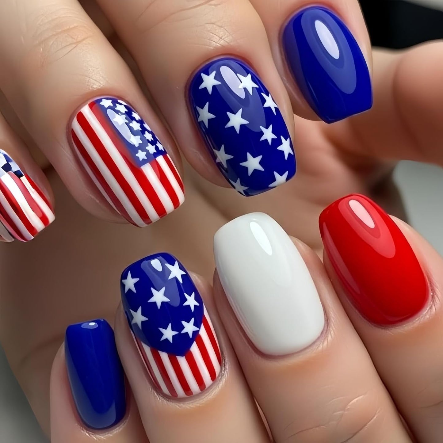 Medium Oval Press-On Nails - Glossy Summer Designs | Cute Orange, Reusable Full Cover Nails, 24 Pcs