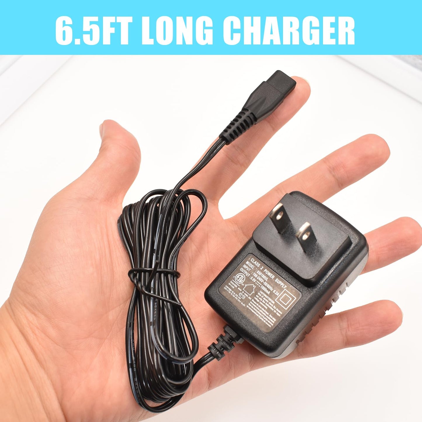 BOEEA Charger Fits oneisall Low Noise Dog Clippers, Replacement Charger Cord Compatible with SUPRENT Hair Clippers