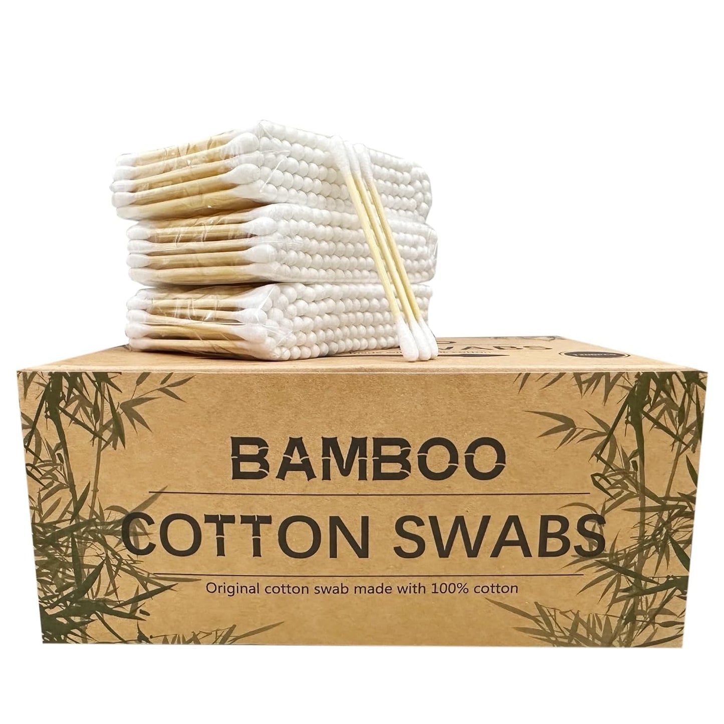 Bamboo Cotton Swabs - Eco-Friendly Wooden Q-Tips | 1200 Pack