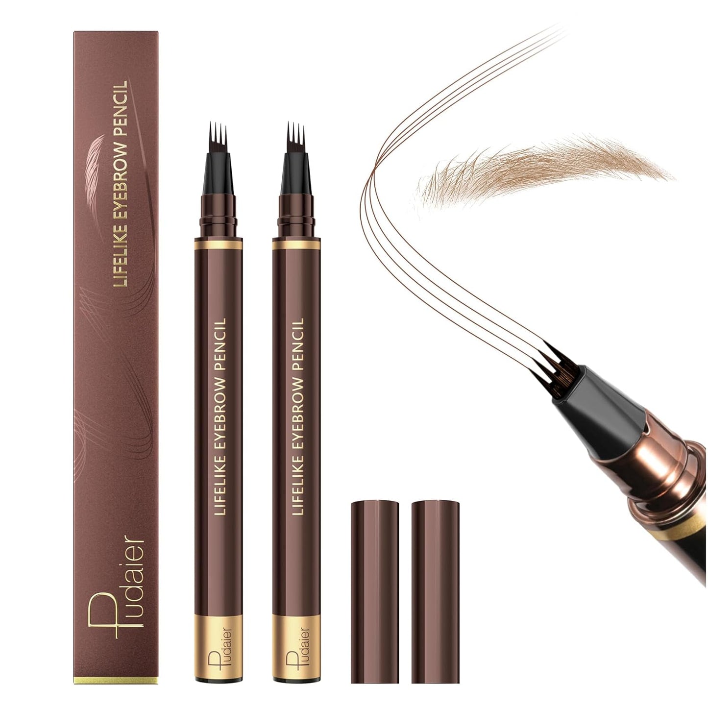 Eyebrow Pencil - Waterproof Microblading Pens for Precise, Natural-Looking Brows | 2 Pcs Dark Blonde