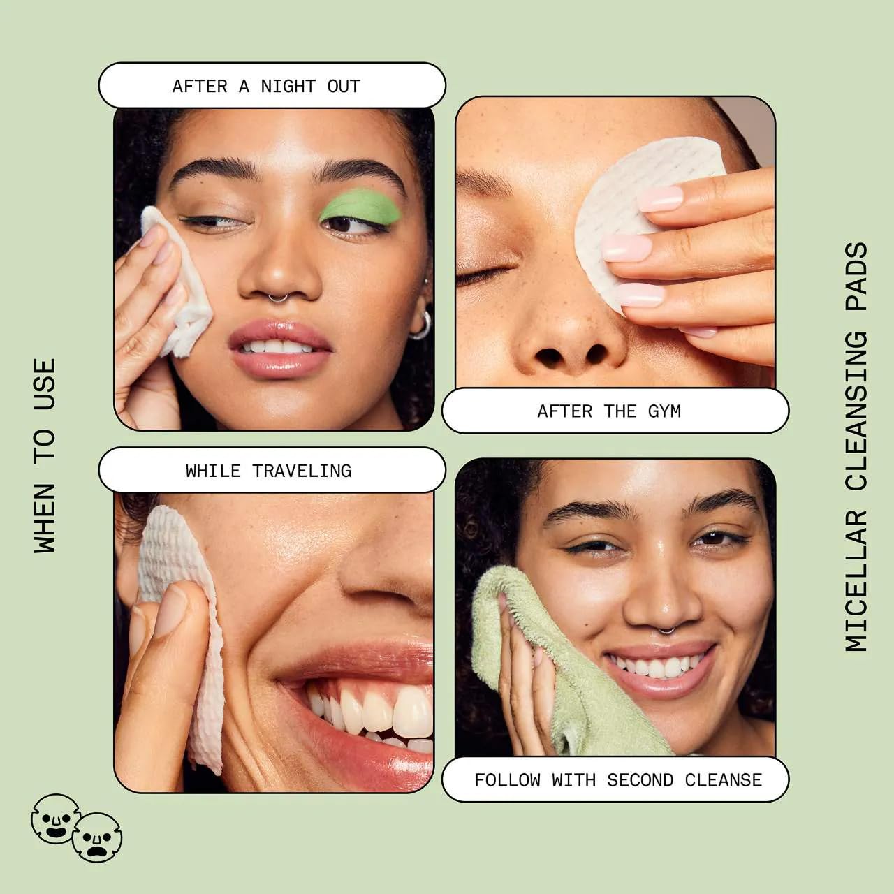 Sofiee Pavitt Face Micellar Makeup Removing Cleansing Pads, Pre Soaked Pads with Micellar Water and Cucumber Blend, 35 Count