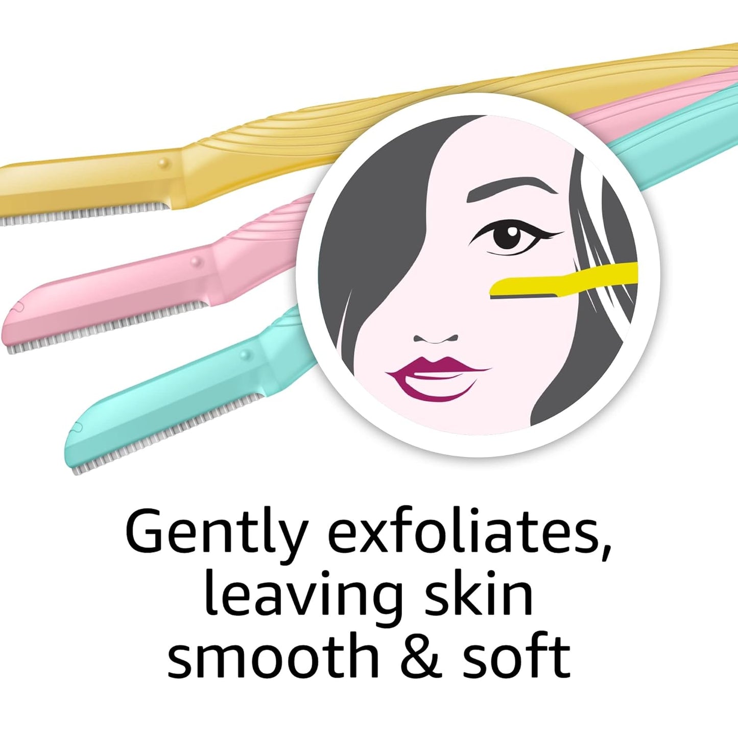 Dermaplane Razor - Peach Fuzz Remover & Face Shaver for Women | Eyebrow Trimmer, Exfoliating Tool, 9 Count