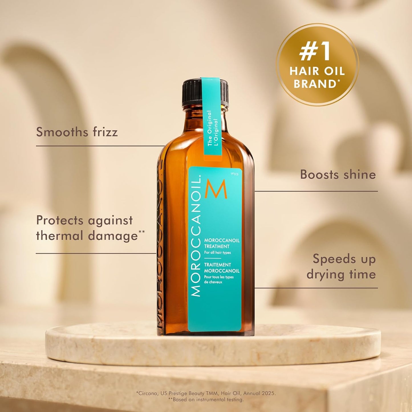 Moroccanoil Treatment Hair Oil - Nourishing Argan Oil for Soft, Shiny Hair | 3.4 Fl Oz