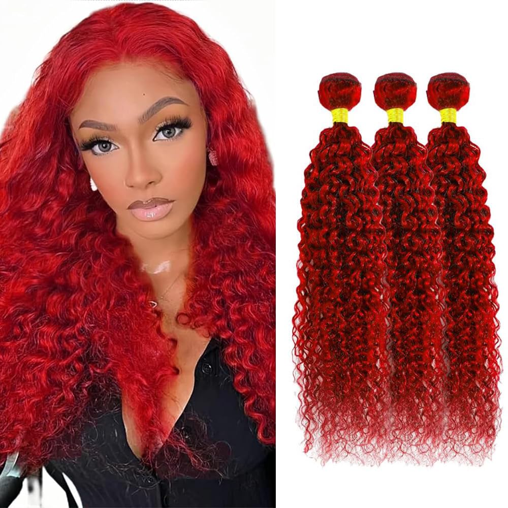 Fire Red Bundles Wine Red Water Wave Bundle 12 14 16 Inch 8A Peruvian Virgin Remy Hair 3 Bundles/150g Double Weft Hair Extensions