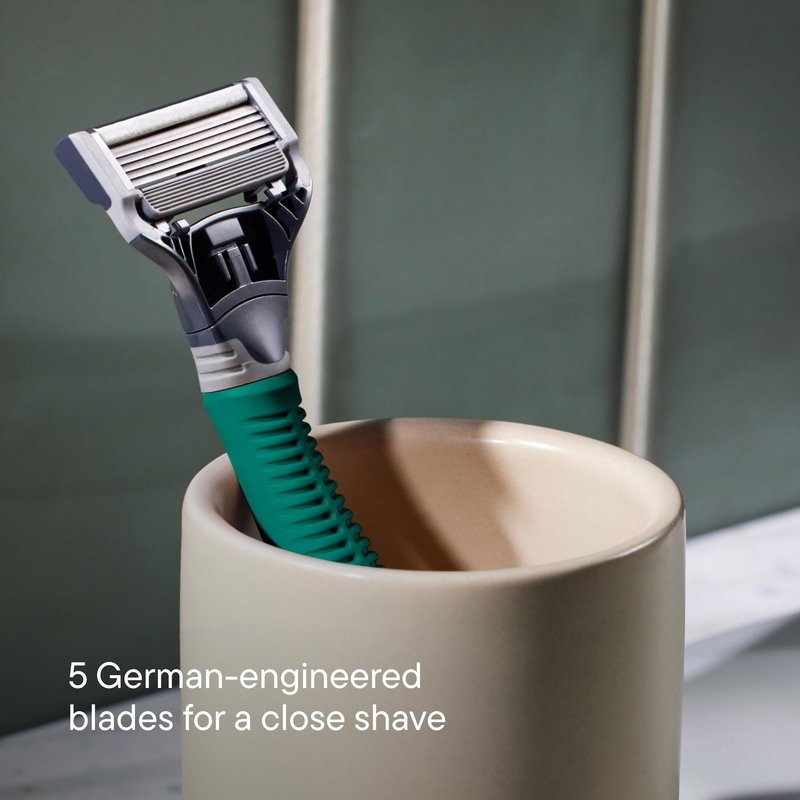 Harry's Original Shaving Kit for Men - Razor Handle and 3 Razor Blade Refill Cartridges - German Engineered - Sage