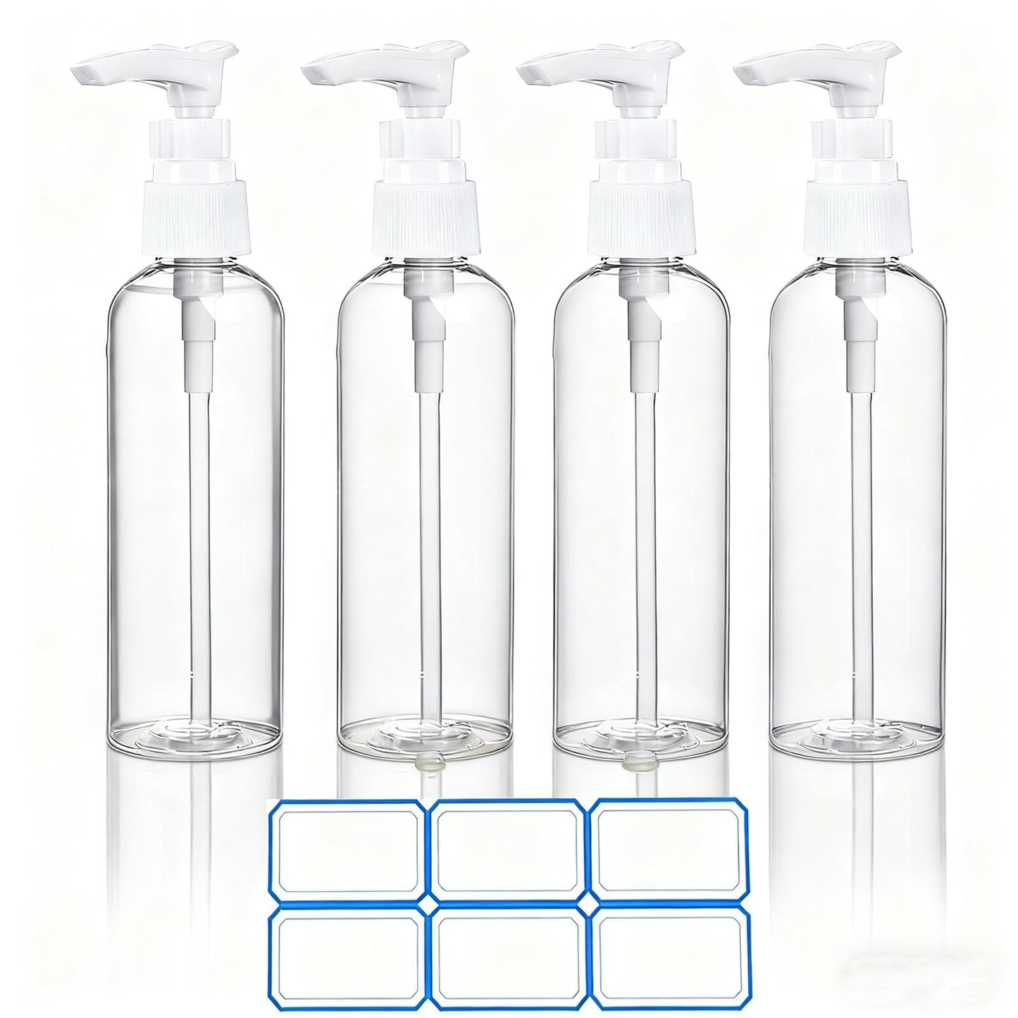 DTDNZKN 4 Pack 3.4 Oz (100ml) TSA Approved Travel Pump Bottles